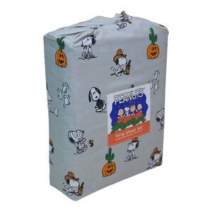 Peanuts Snoopy Fall Halloween King Sheet Set Western Desert Cowboy By Berkshire